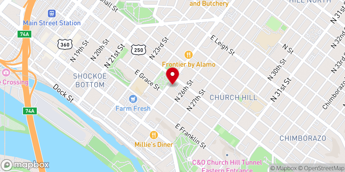 Map showing location of St. Patrick Roman Catholic Church