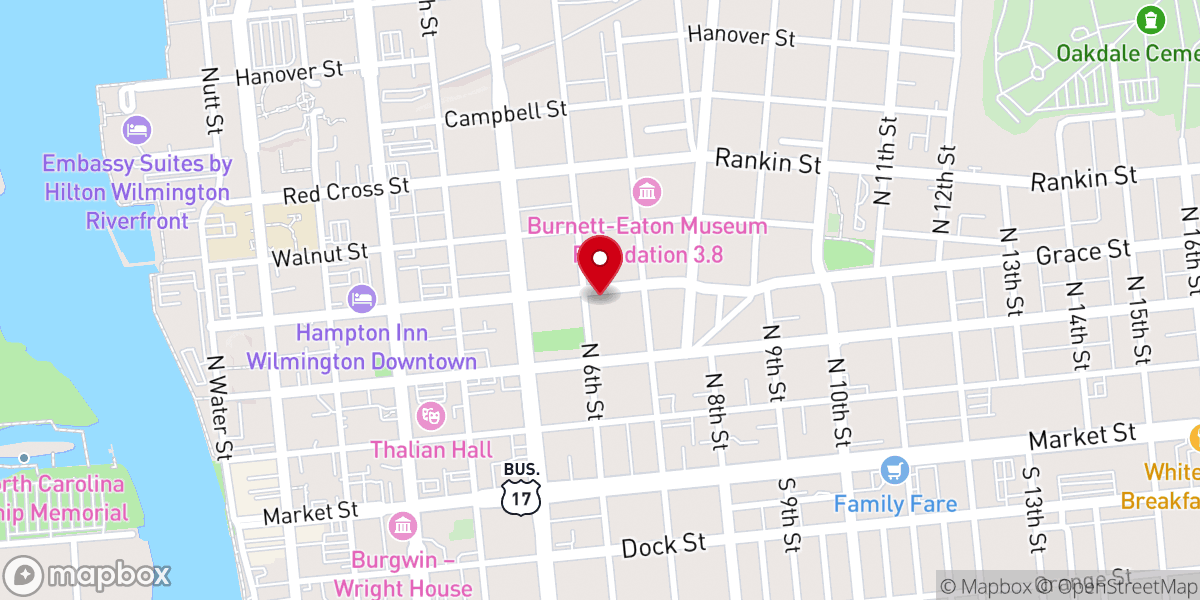 Map showing location of St. Mark's Episcopal Church