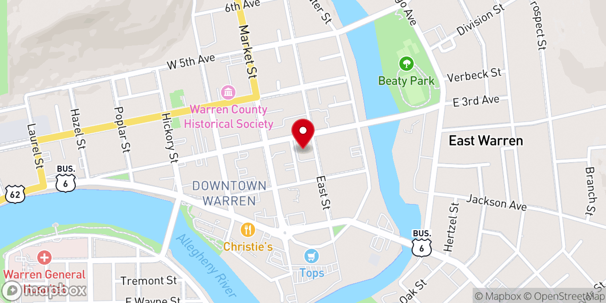 Map showing location of First Lutheran Church