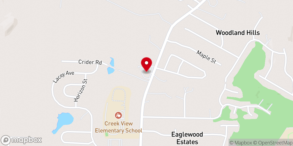 Map showing location of Community baptist church