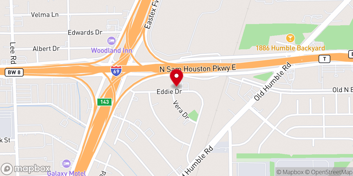 Map showing location of Iglesia de Cristo ebenezer nissi Houston tx.