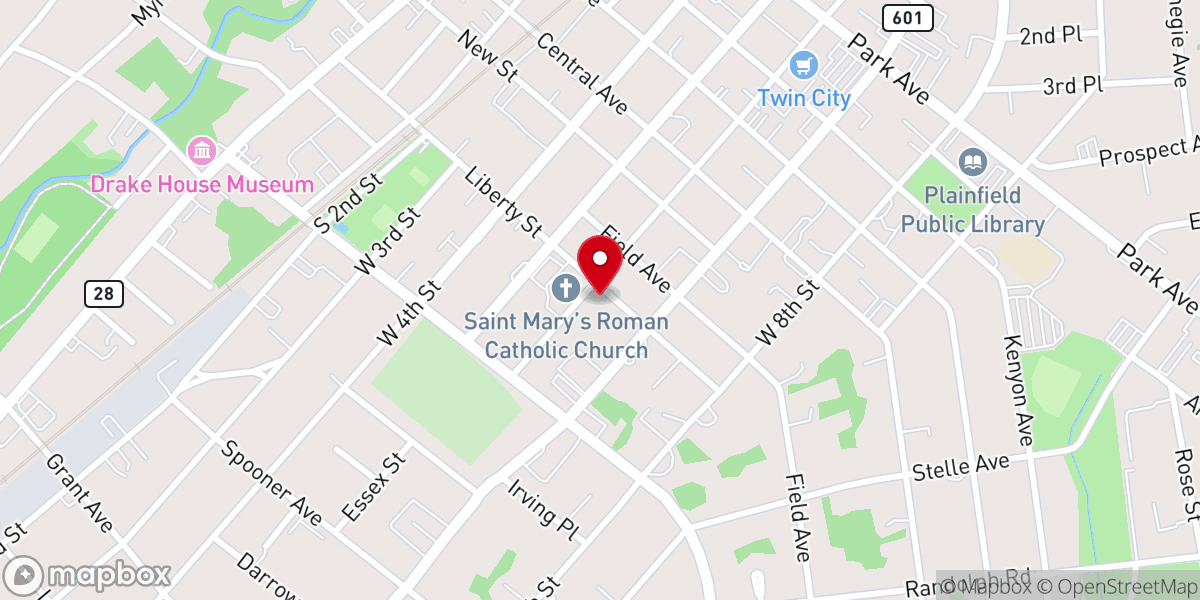 Map showing location of Parish Center