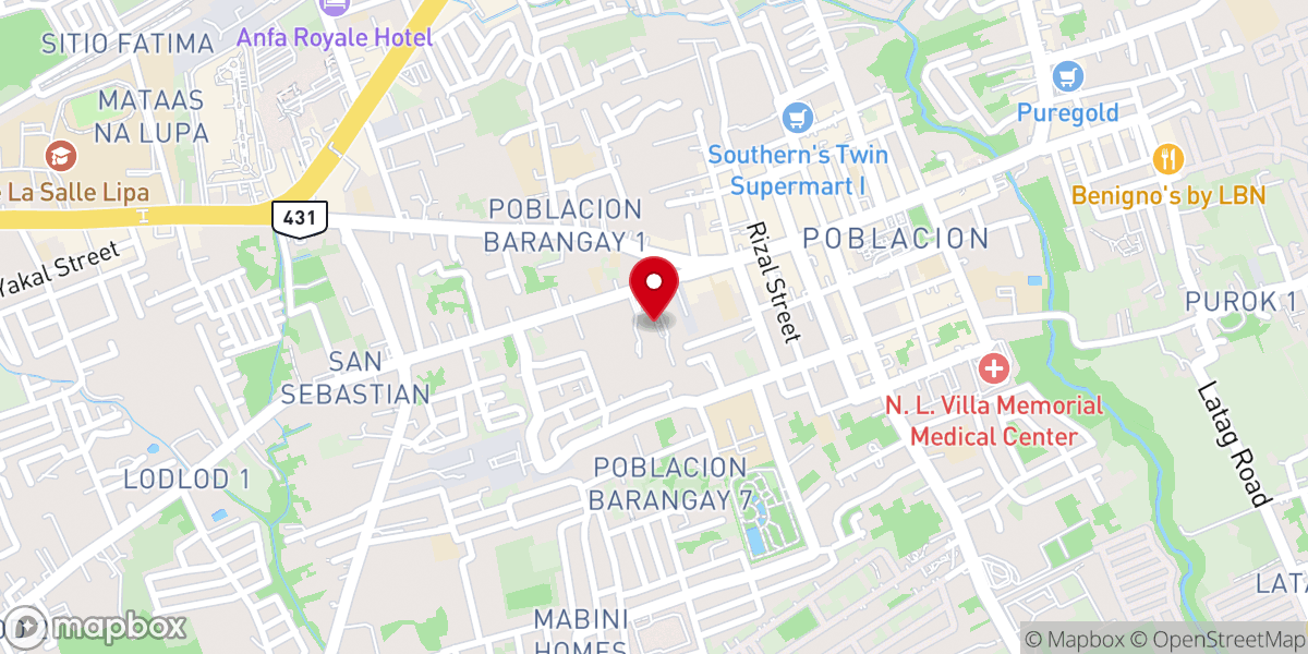 Map showing location of Redemptorists - Lipa
