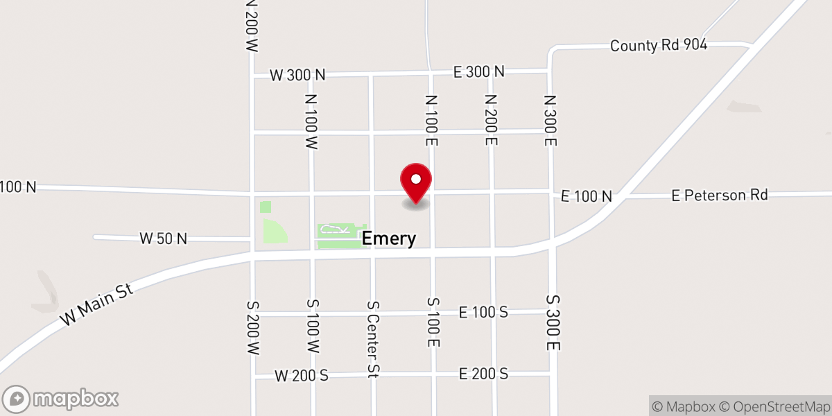Map showing location of Historic Emery Pioneer Church