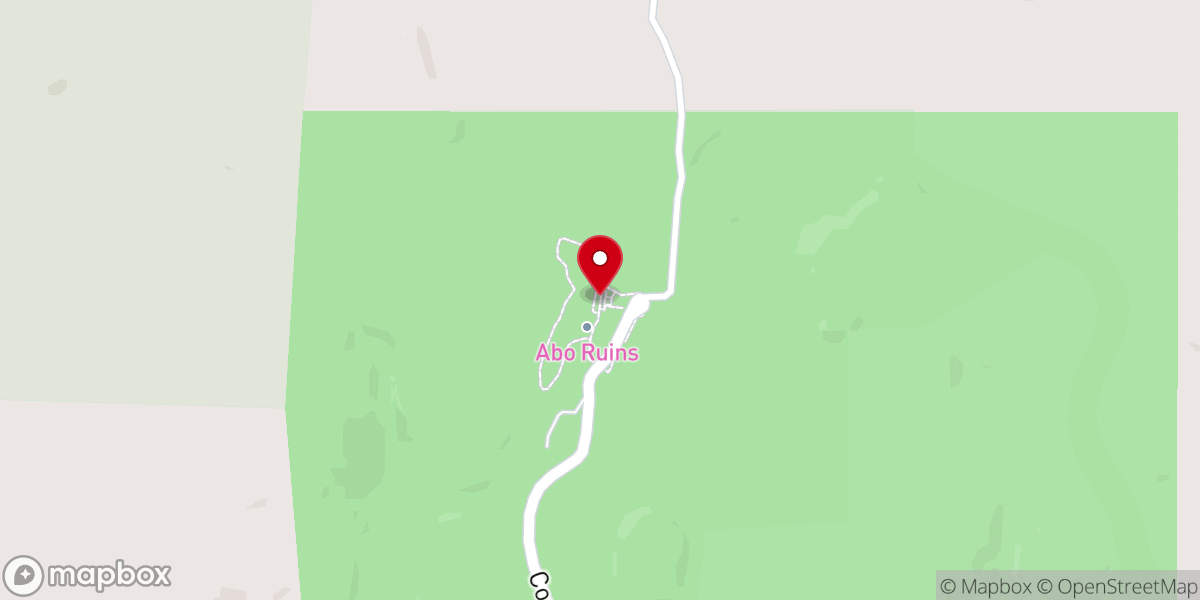 Map showing location of San Gregorio de Abo Mission
