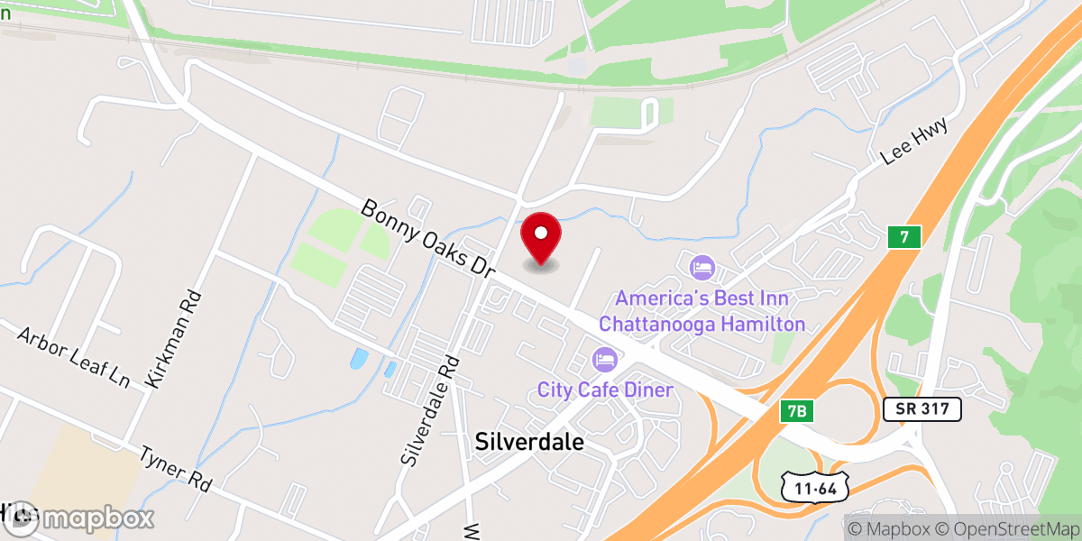 Map showing location of Silverdale Cumberland Presbyterian Church
