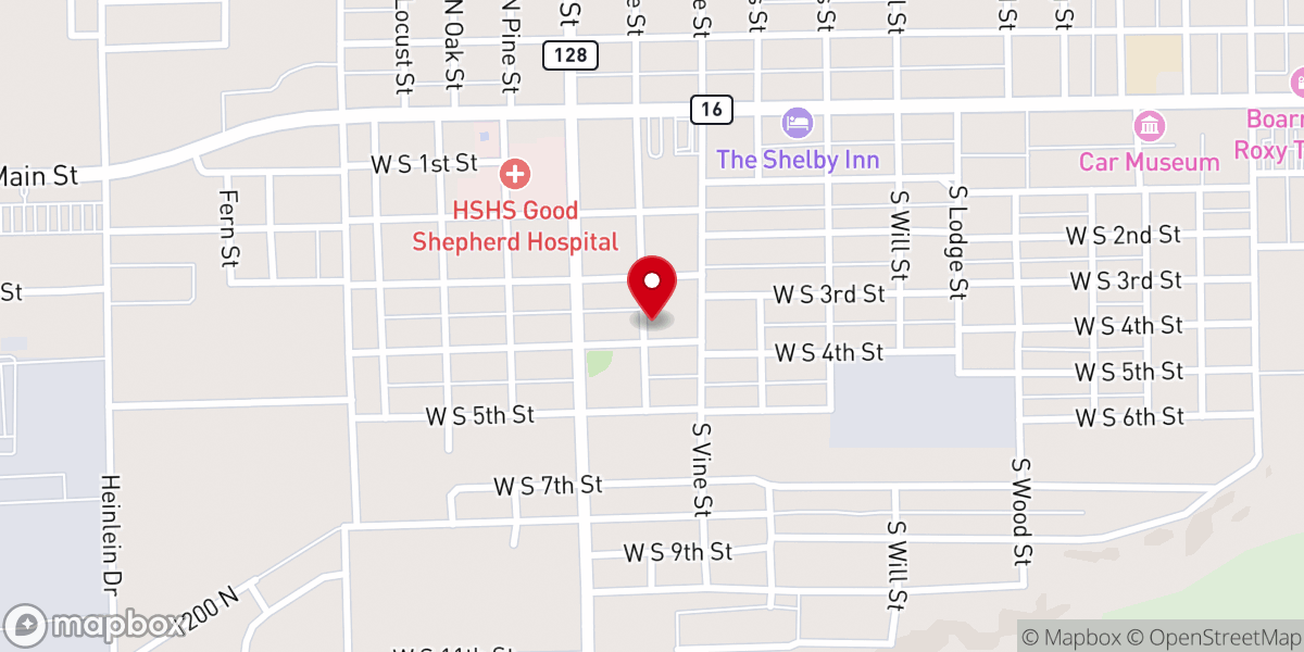 Map showing location of Moulton Methodist Church