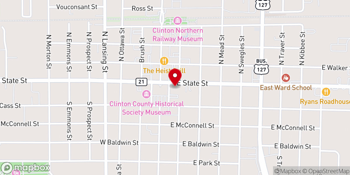 Map showing location of First United Methodist Church of St. Johns