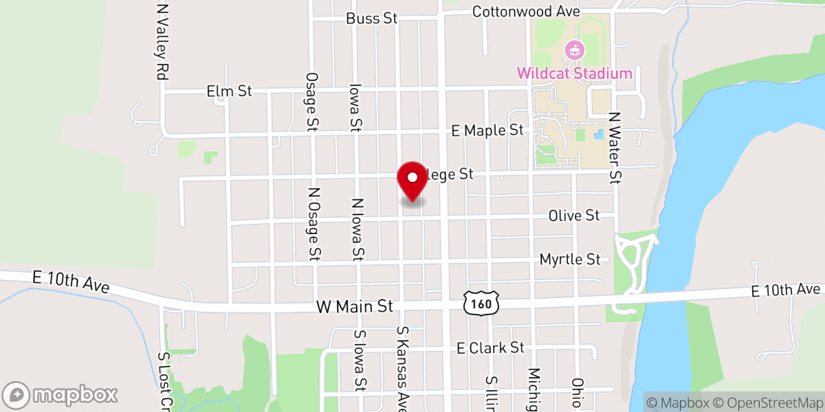 Map showing location of Oxford Primitive Baptist Church