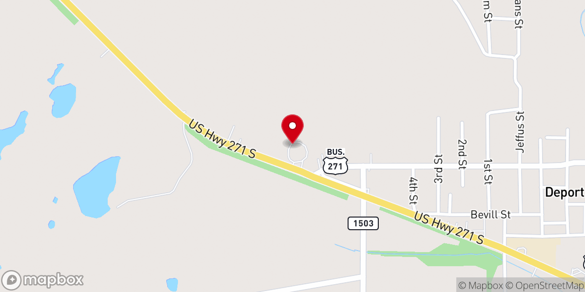 Map showing location of East Texas Men's Rehab