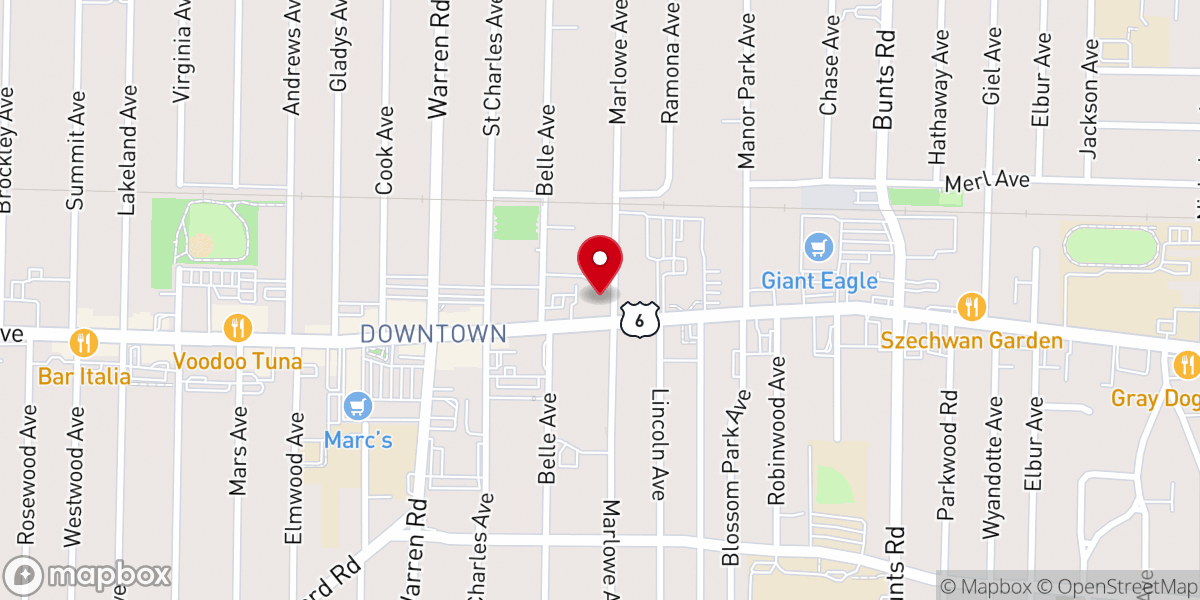 Map showing location of Lakewood Presbyterian Church