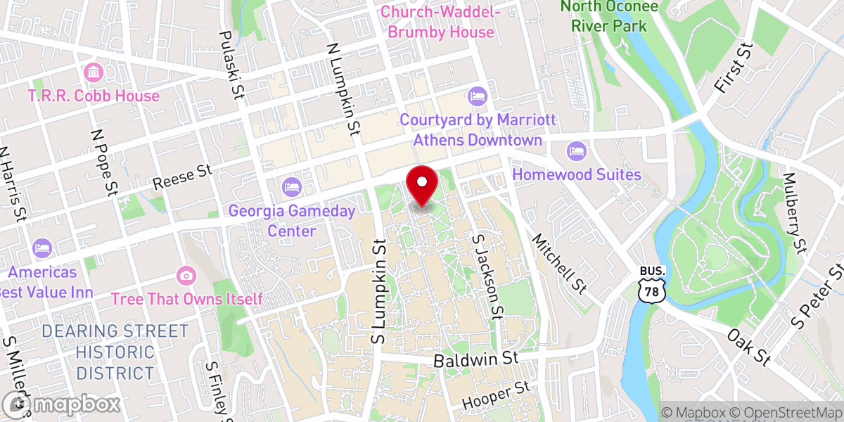 Map showing location of UGA Chapel