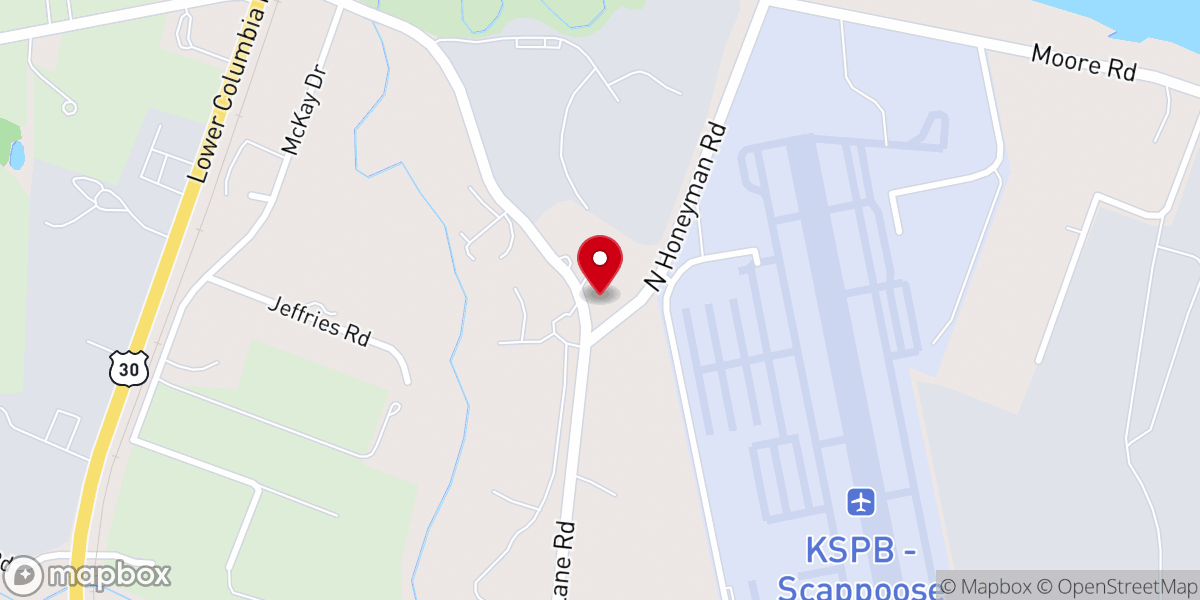 Map showing location of Scappoose Creek Inn