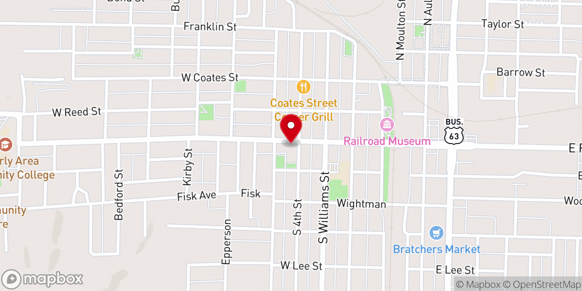 Map showing location of Trinity United Methodist Church