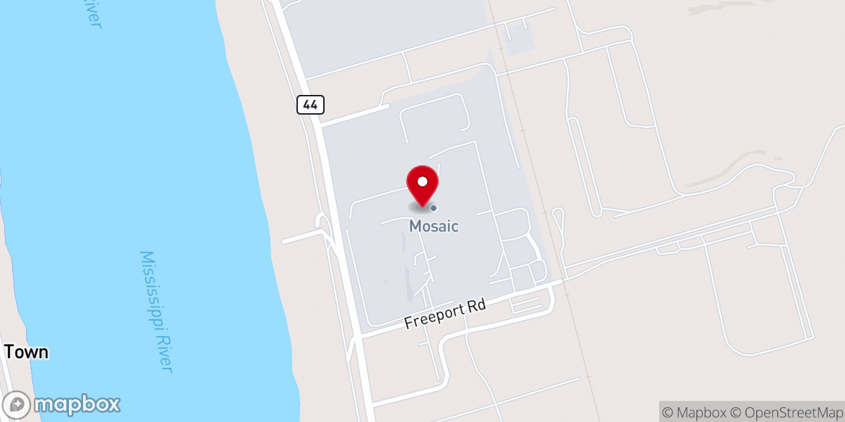 Map showing location of Mosaic Uncle Sam Site