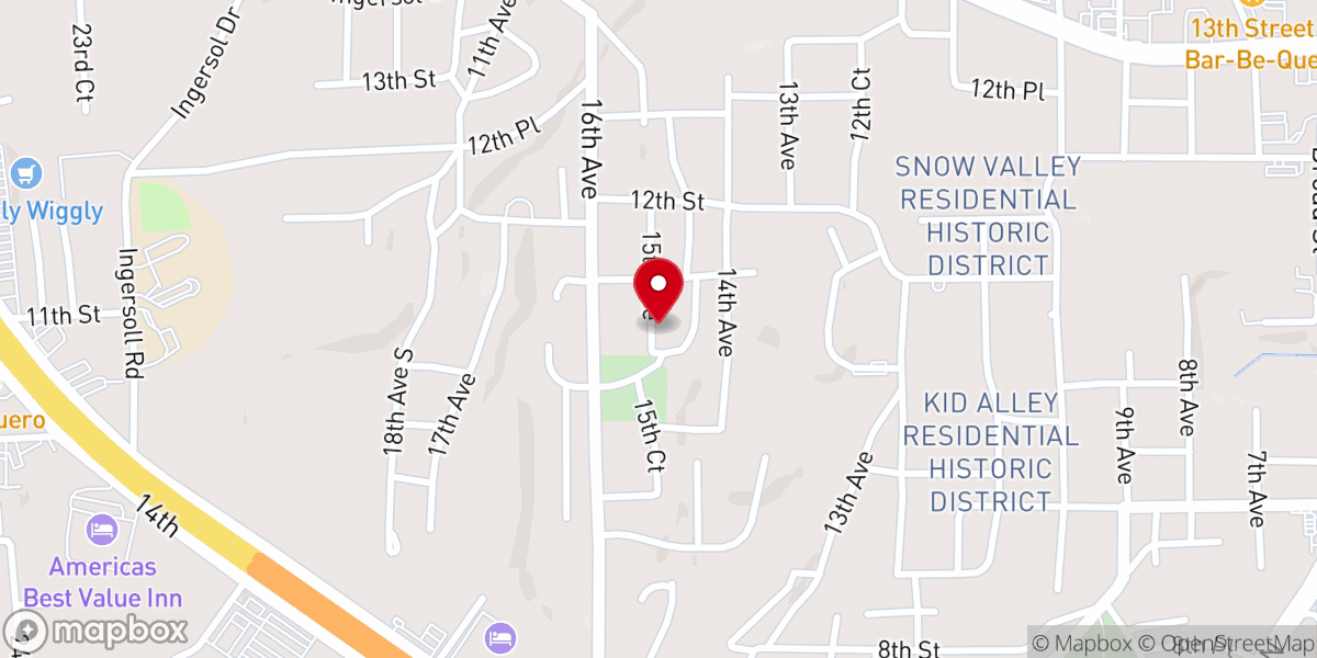 Map showing location of Enterprise Baptist Church