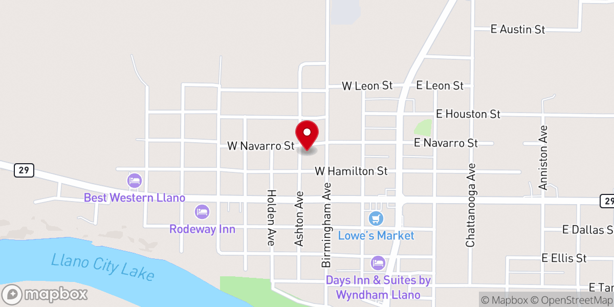Map showing location of CHURCH OF GOD OF PROPHECY, LLANO, TX, USA