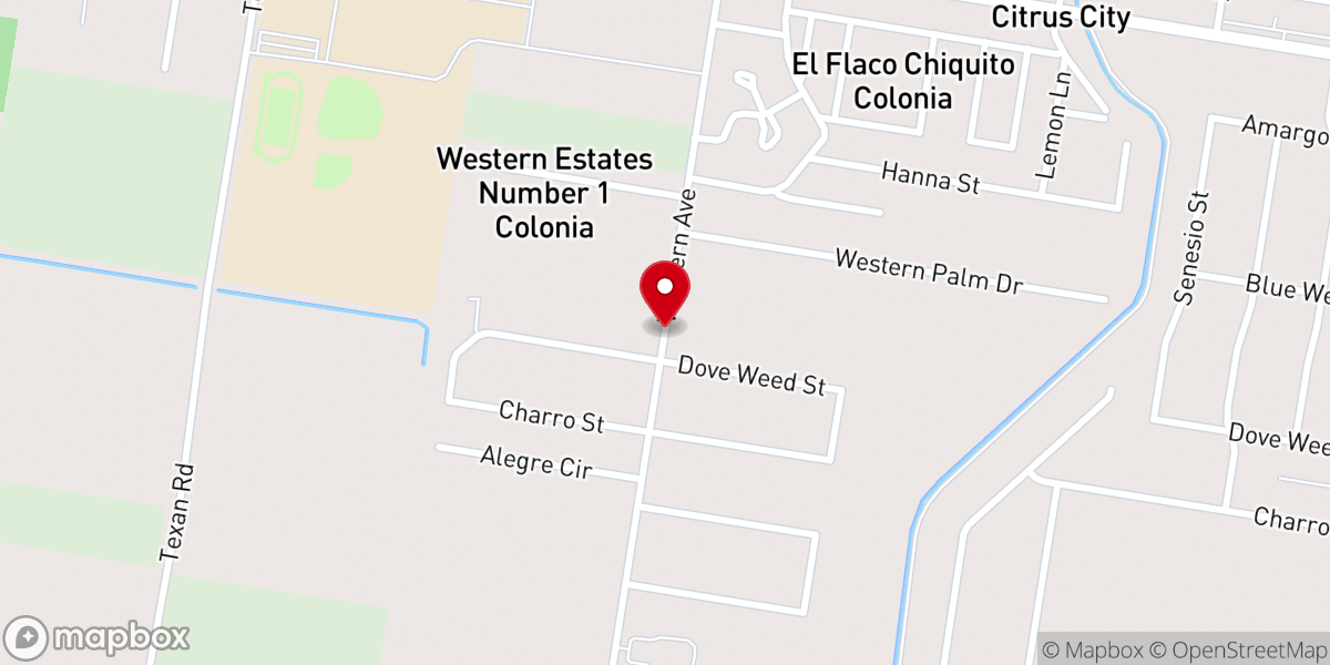Map showing location of San Martin De Porres Mission