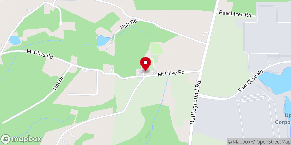 Map showing location of Mt Olive Baptist Church