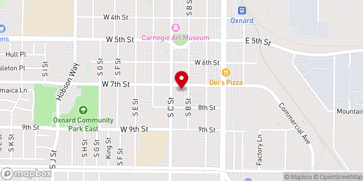 Map showing location of Oxnard Christian Center