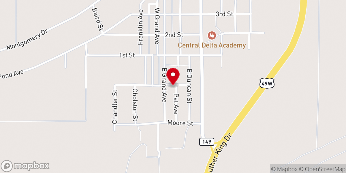 Map showing location of Pleasant Valley First Baptist