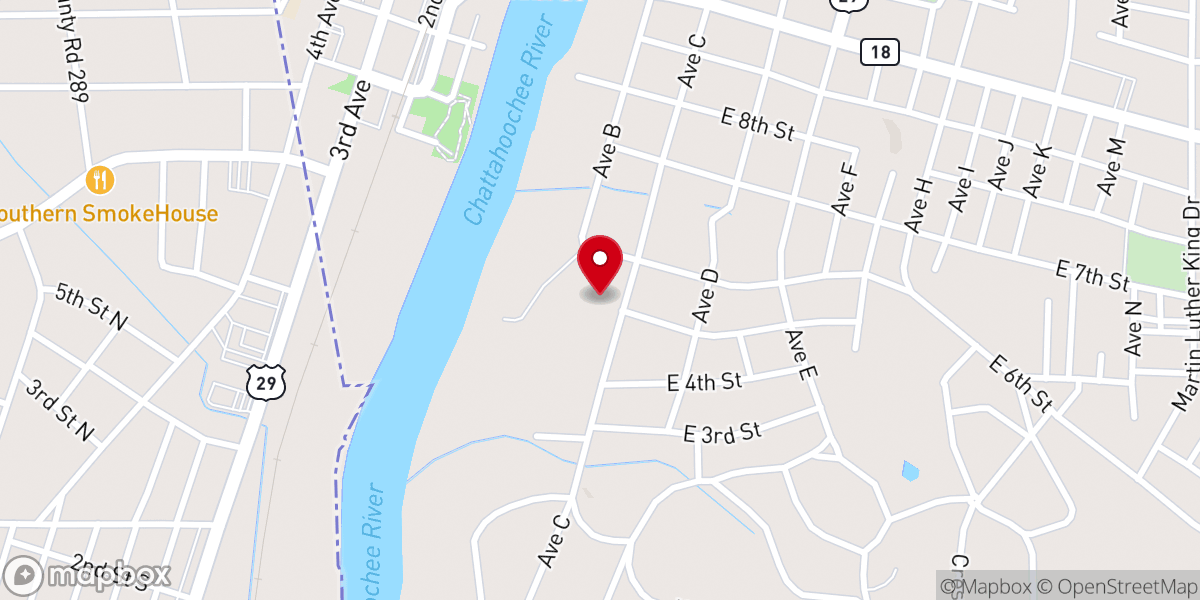 Map showing location of St John's Episcopal Church