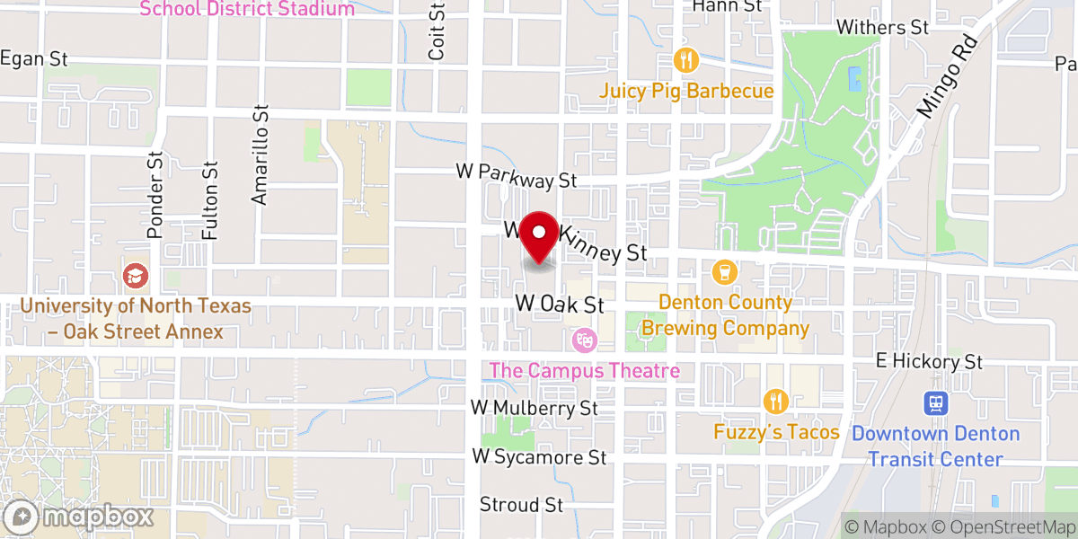 Map showing location of St Andrew Presbyterian Church