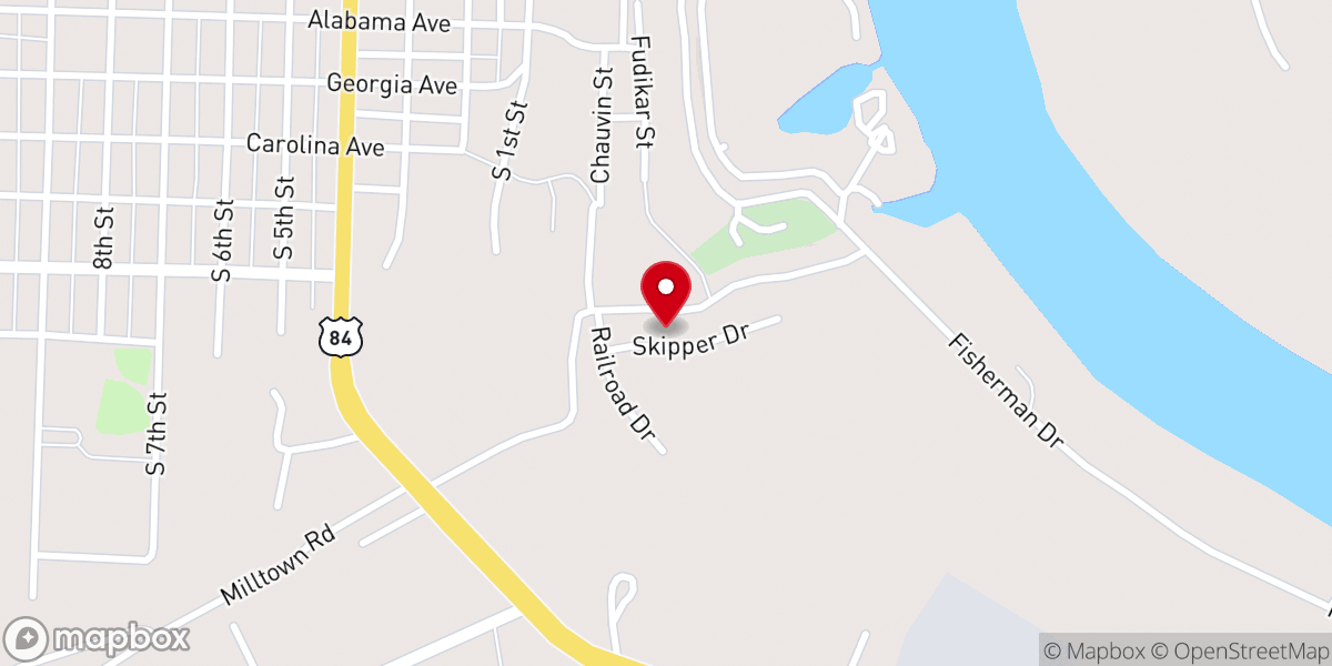 Map showing location of St James Baptist Church