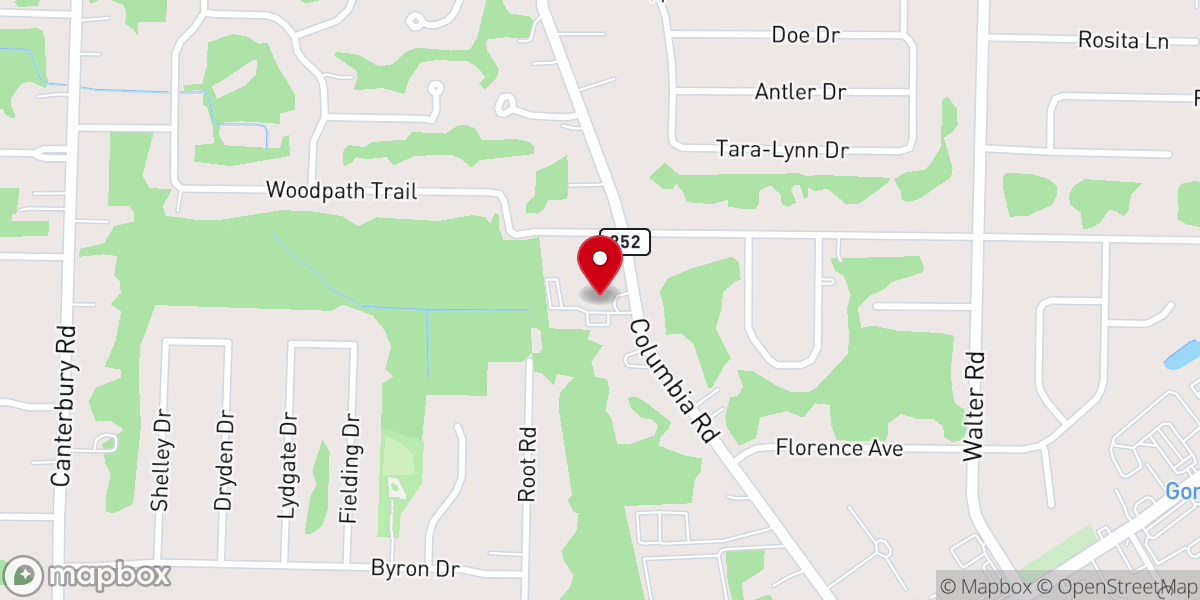 Map showing location of North Olmsted Assembly of God