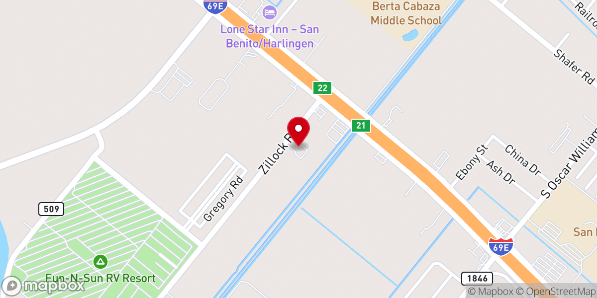 Map showing location of The Pentecostal Church of San Benito