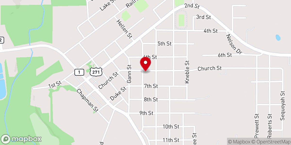 Map showing location of Church of Christ