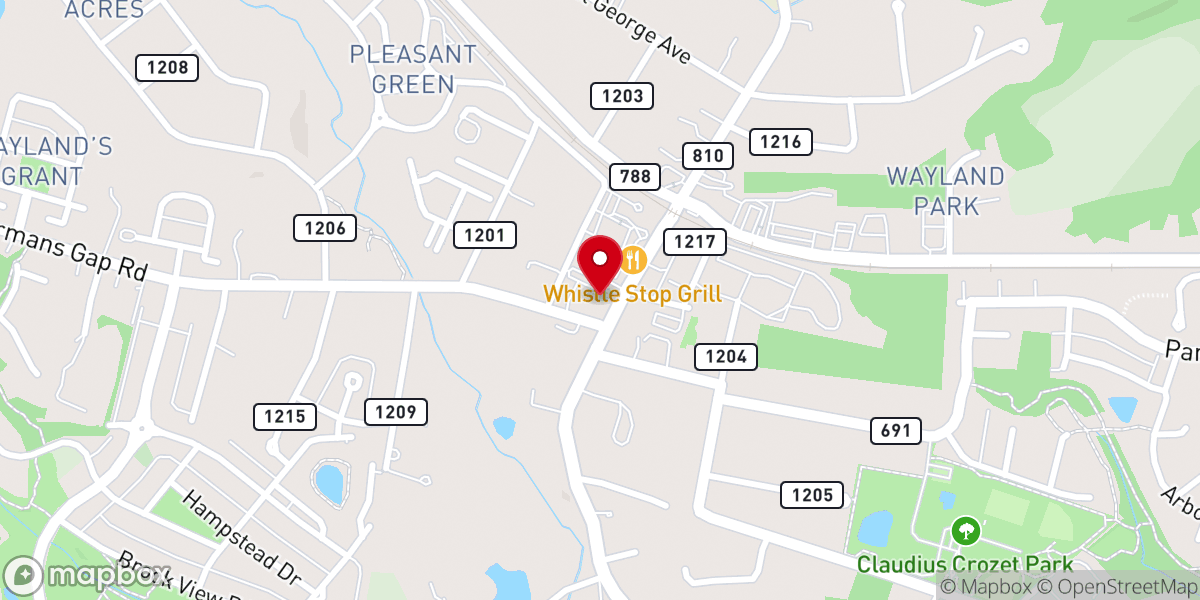 Map showing location of Crozet Avenue Christian Preschool