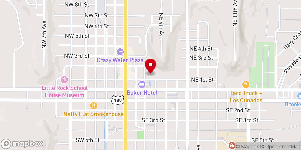 Map showing location of First United Methodist Church Mineral Wells
