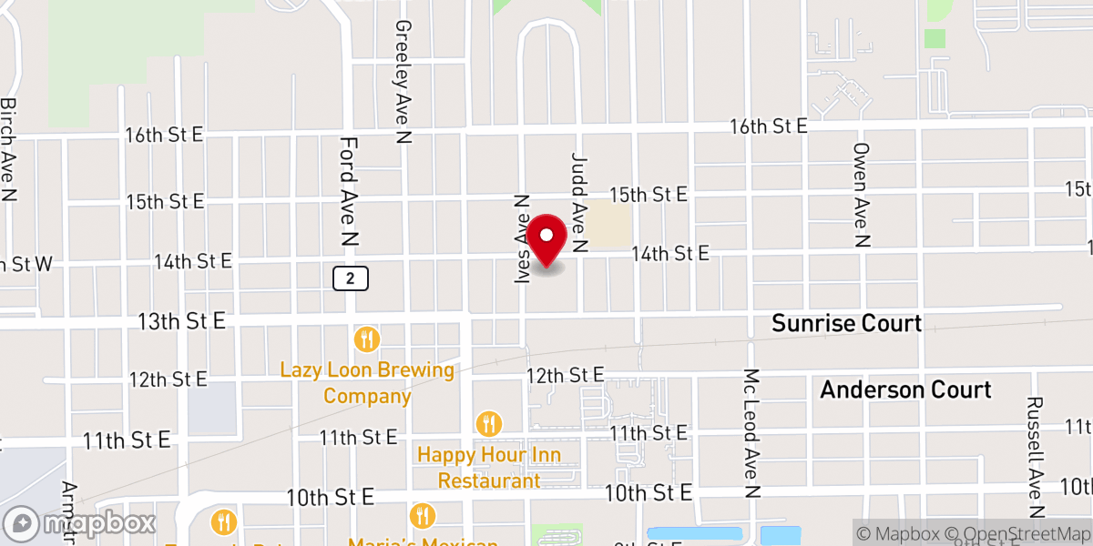 Map showing location of First Lutheran Church