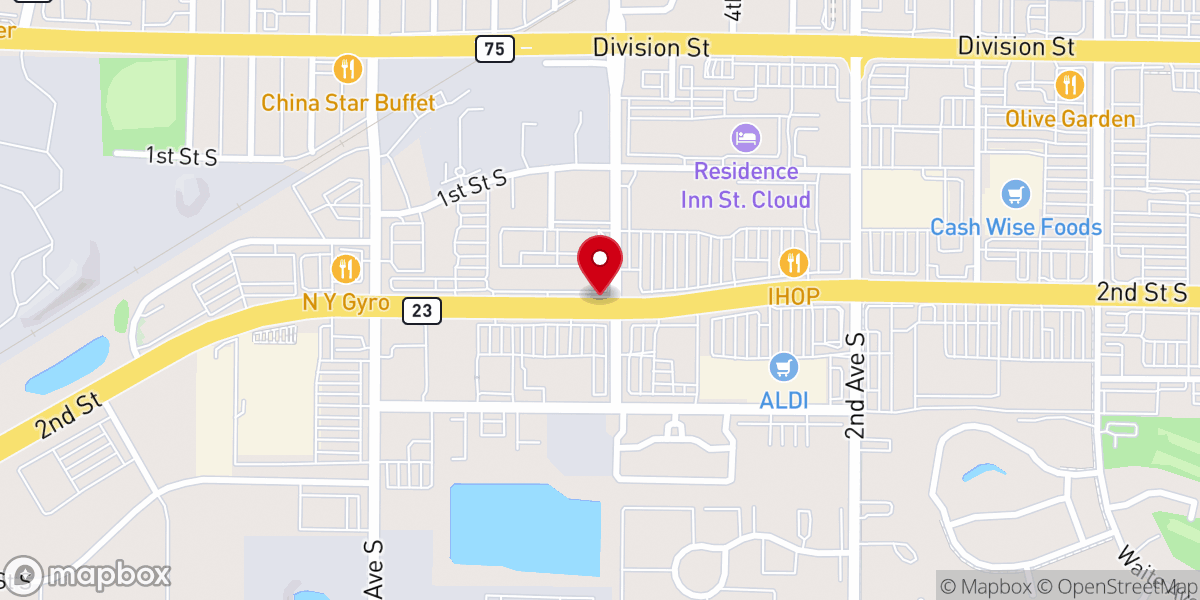 Map showing location of Crossroads Church