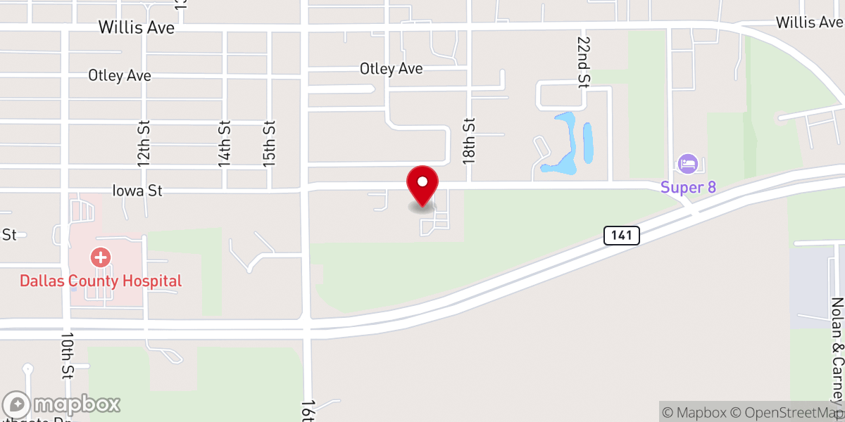 Map showing location of Trinity Evangelical Lutheran