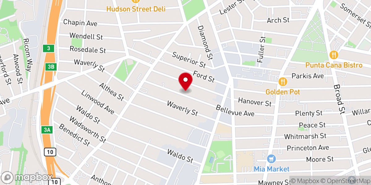 Map showing location of Allen AME Church