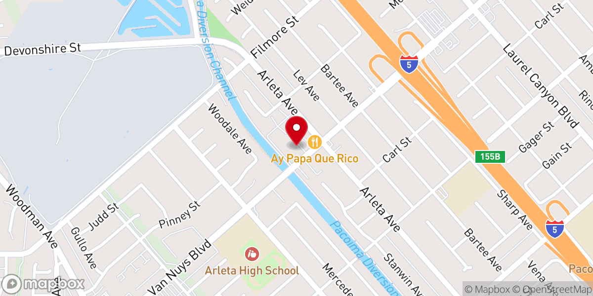Map showing location of San Fernando Valley Southern Baptist