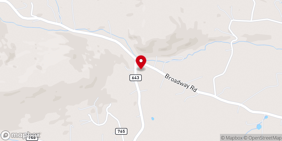 Map showing location of Liberty Hill Church