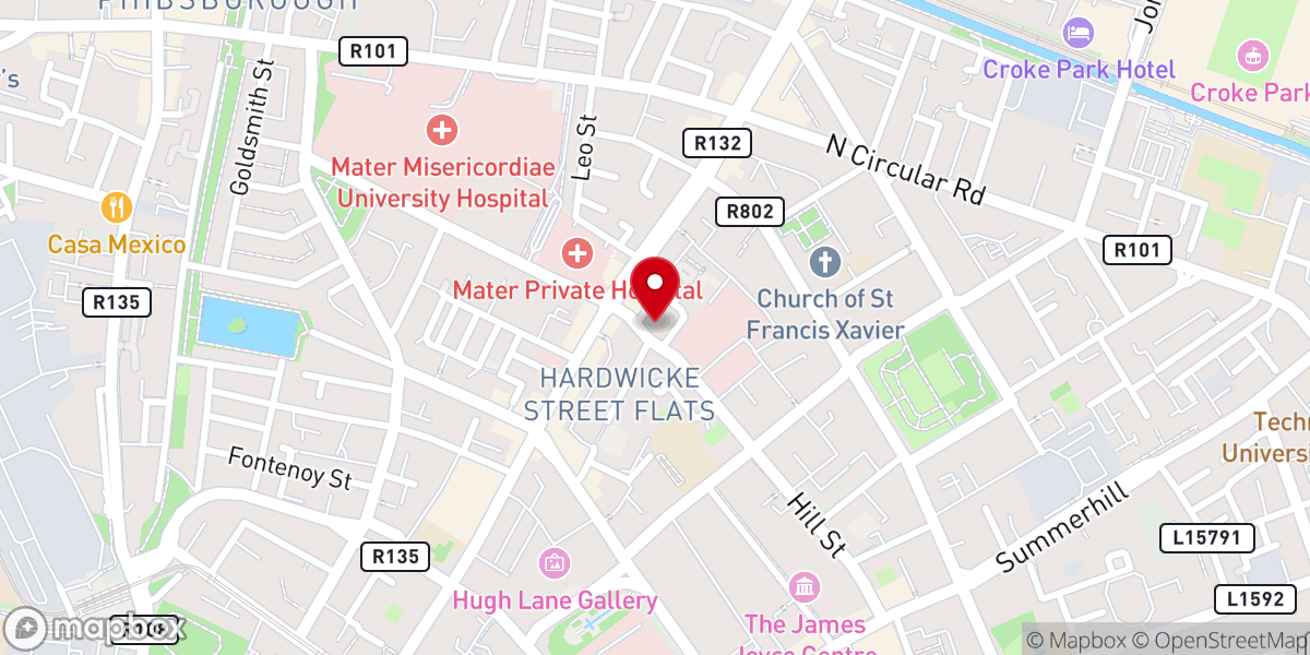 Map showing location of St. George's Church