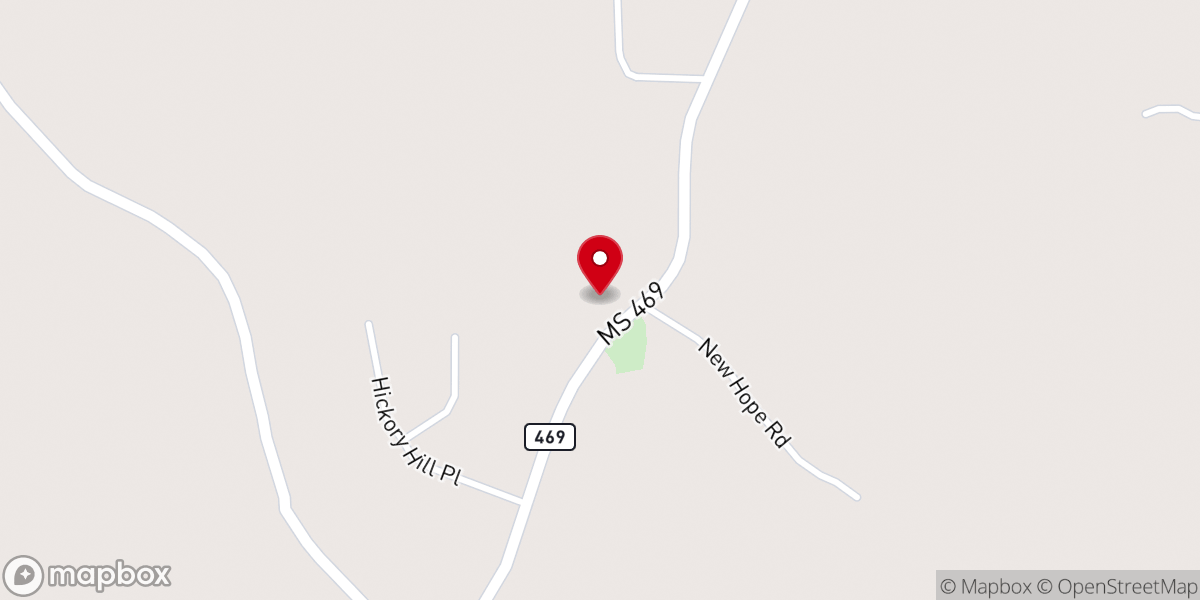 Map showing location of New Hope Missionary Baptist