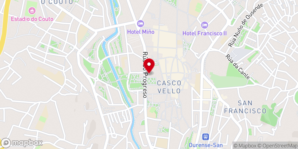Map showing location of Obispado de Ourense