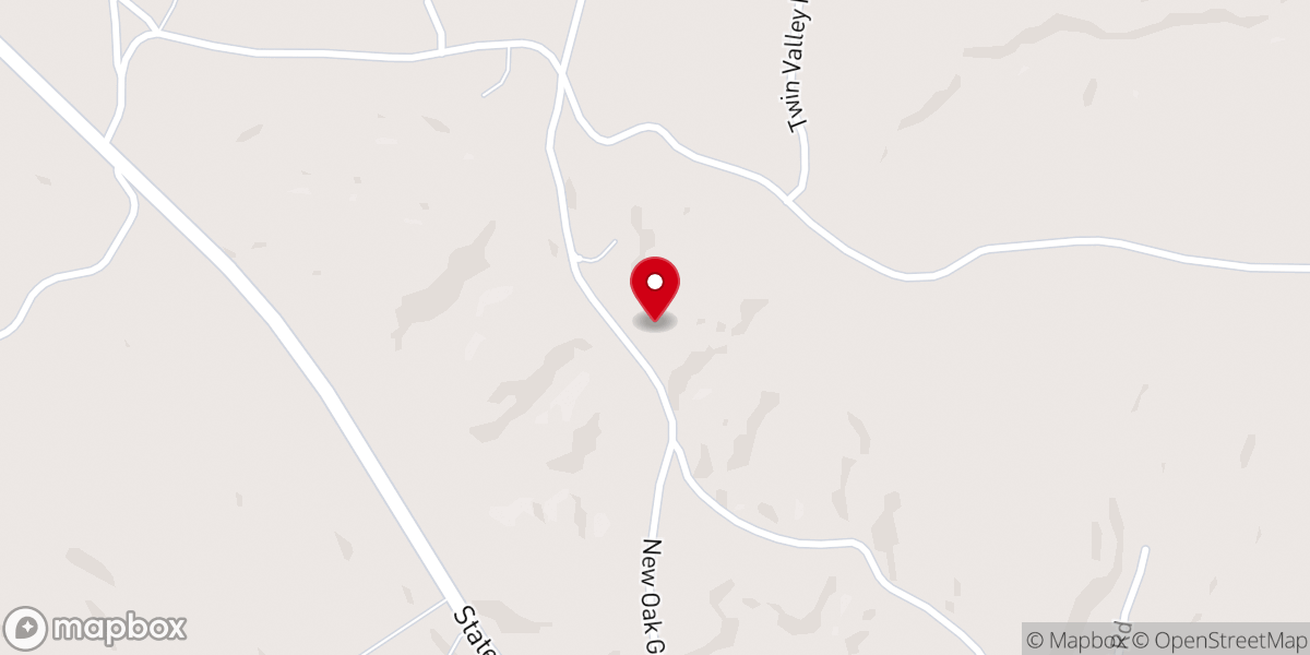 Map showing location of New Oak Grove Church