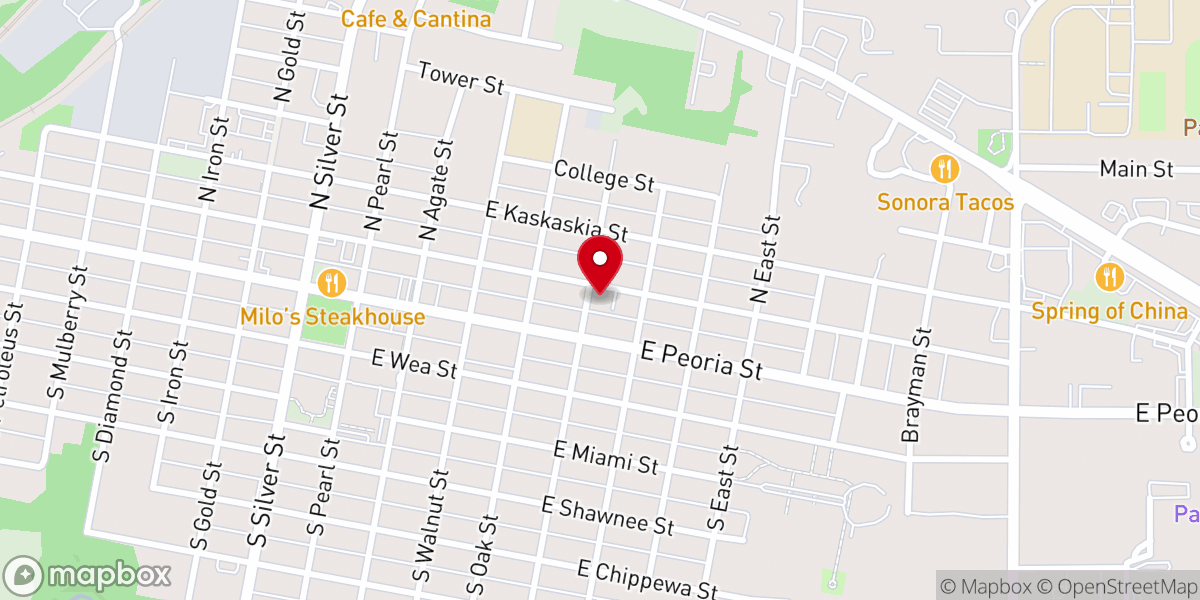 Map showing location of First Lutheran Church
