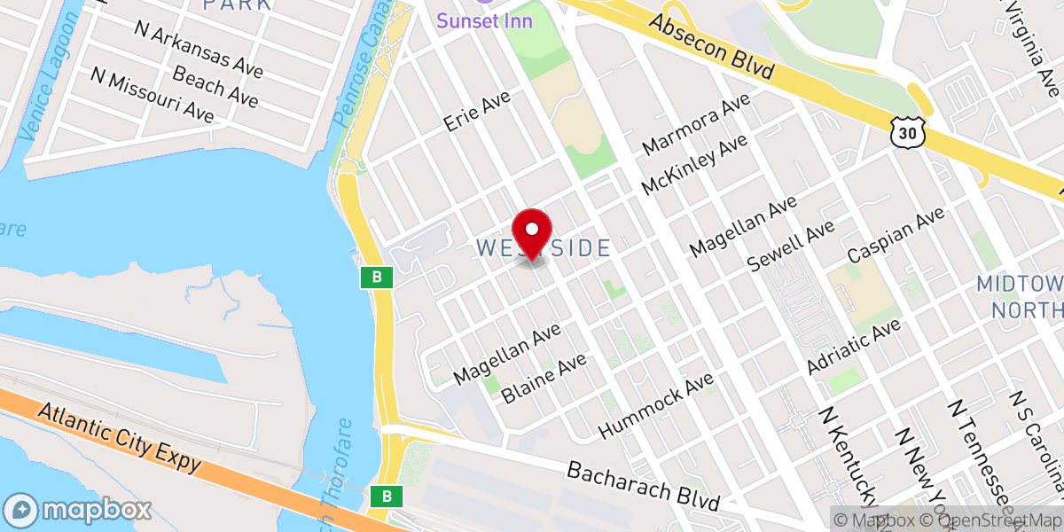 Map showing location of Atlantic City Wedding Chapel