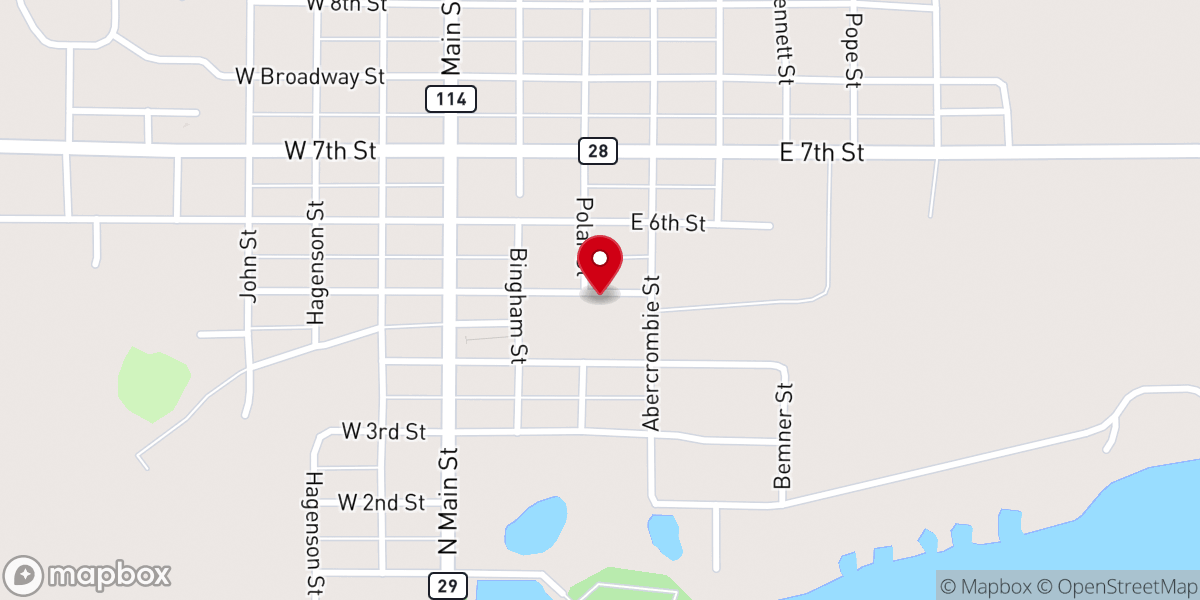 Map showing location of Starbuck Community Center