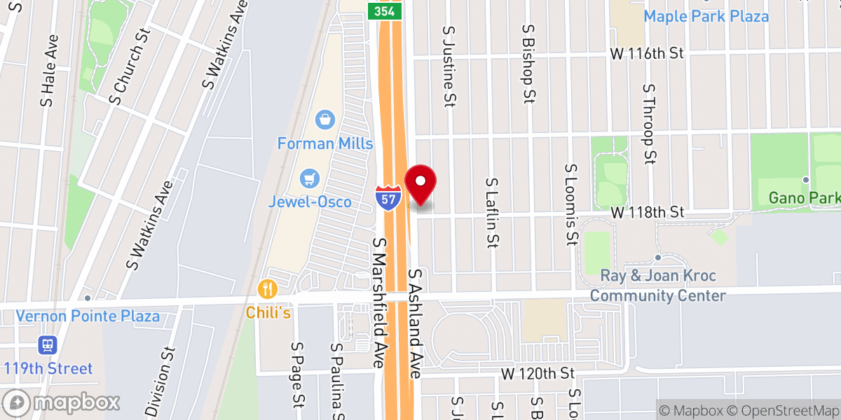 Map showing location of Maple Park M.B.Church
