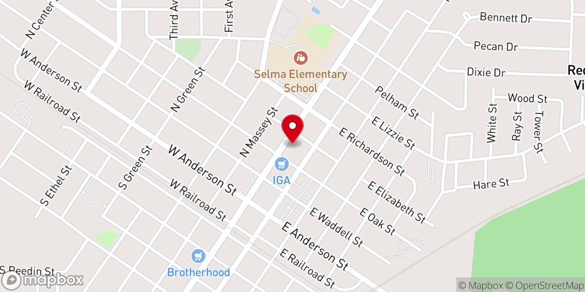 Map showing location of Faith MBC of Selma