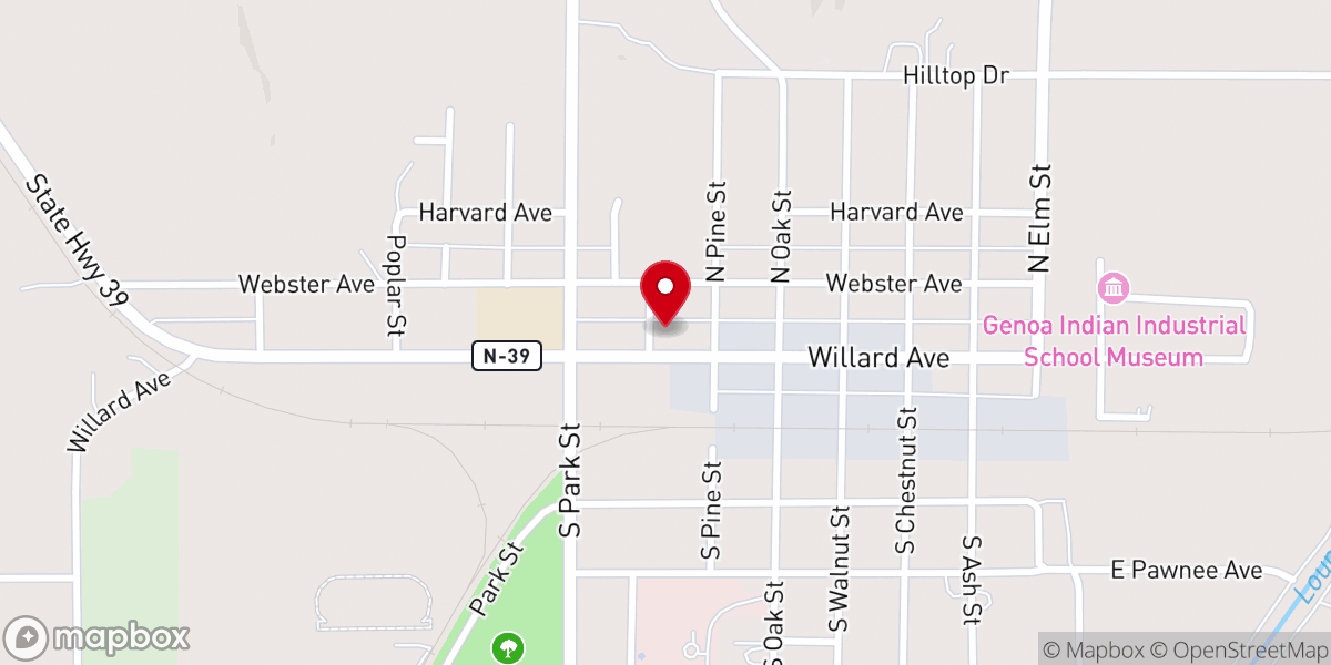 Map showing location of United Methodist Church