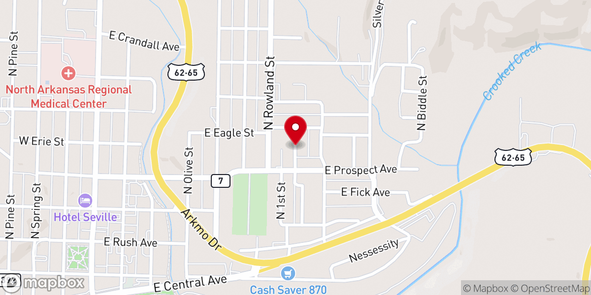 Map showing location of The Rock Church
